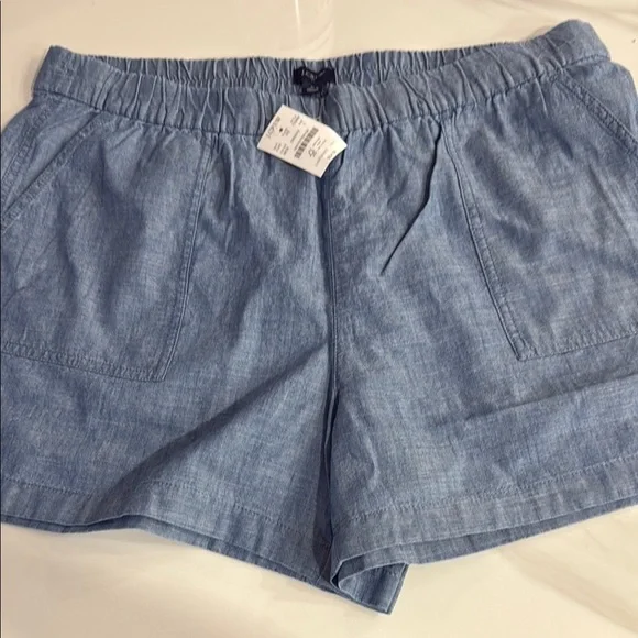 J. Crew High Waist Blue Shorts with Elastic Waistband - Picture 1 of 6